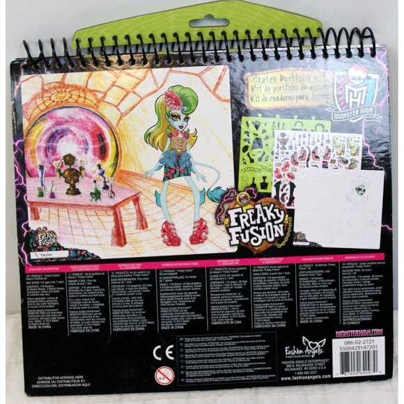 Monster High Freaky Fusion Sketch Portfolio Kit Book Fashion Design Art Stickers - Picture 4 of 11